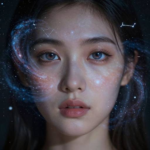 Cosmic Double-Exposure Portrait