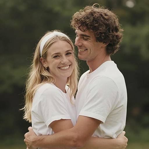 Joyful Embrace of a Happy Couple