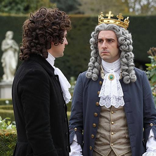 Regal Encounter in a Garden Setting