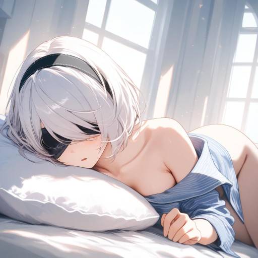 Intimate Cowboy Shot of 2B in Cozy Room