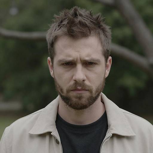 Man in Beige Jacket Amidst Nature