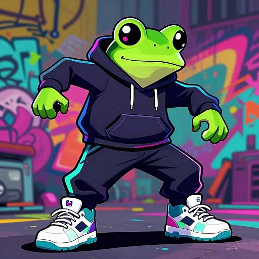 Stylish Frog in Urban Streetwear