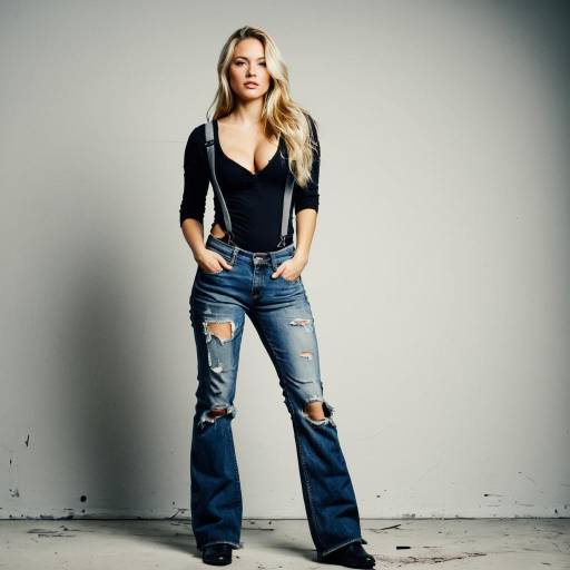 Stylish Bootcut Jeans Woman Costume