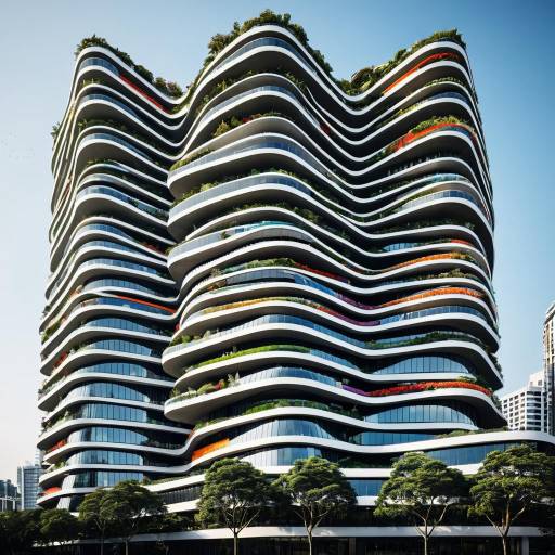 Eco-friendly Futuristic Skyscraper with Vertical Gardens