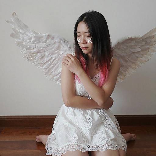 Angel-themed Portrait of Asian Woman