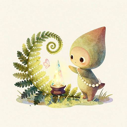 Whimsical Alien with Prism Lantern