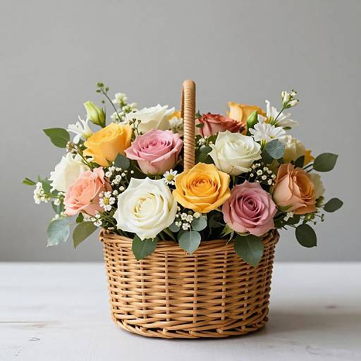 Bright Basket of Fresh Flowers