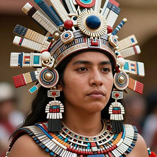 Close-up of Traditional Aztec Attire