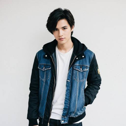 Young man in casual denim jacket and white t-shirt