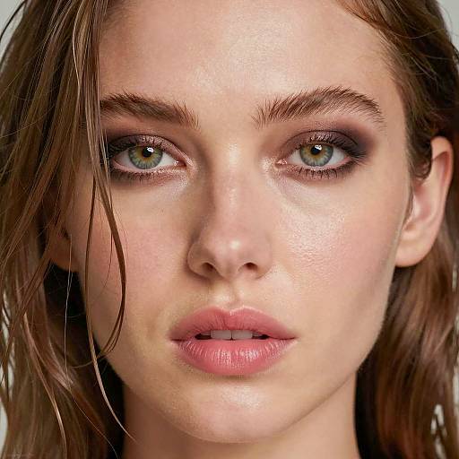 Close-Up Portrait of a Woman with Green Eyes