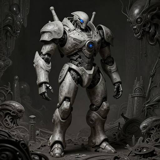 Wide-Angle Robot Armor Still Life