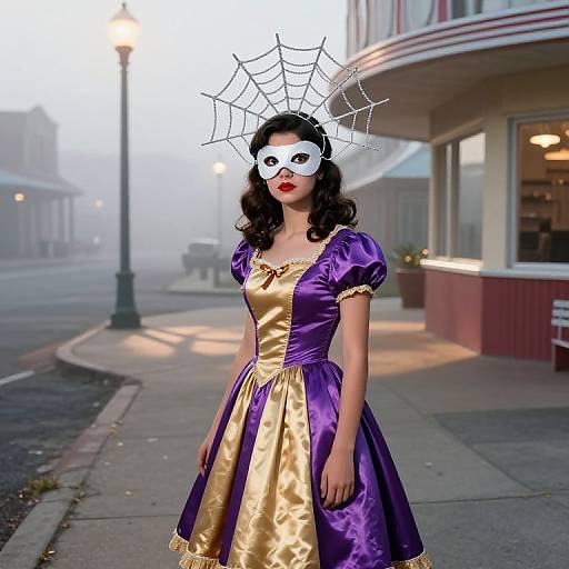 1950s Halloween Girl at Foggy Diner