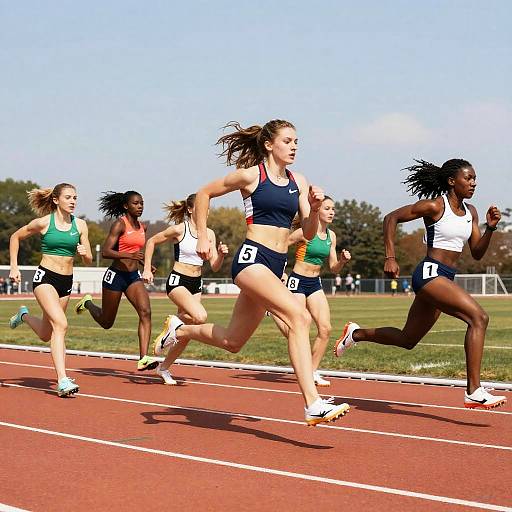 Diverse Girls Sprinting in Uniforms