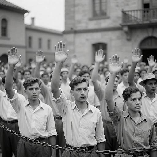 Historical Black-and-White Crowd Photo