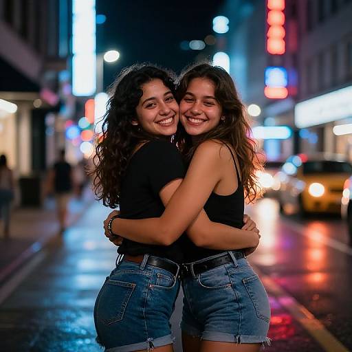 Neon City Friends Embrace
