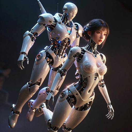 Hyperrealistic Cyberpunk Android Portrait