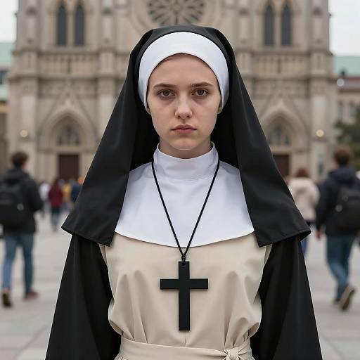 Realistic Young Nun Halloween Costume Photo