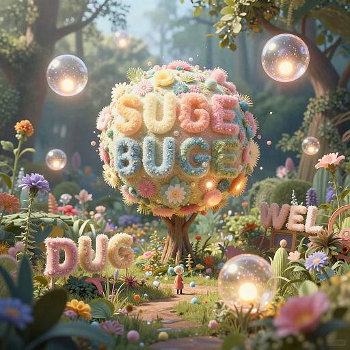 Surreal Digital Garden of Thought