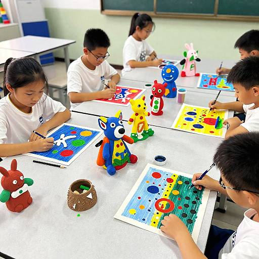 Colorful Creative Art Class Scene