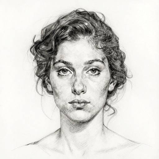 Pencil Sketch of Woman Inspired by Klimt