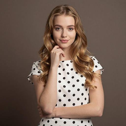 Portrait of Woman in Polka Dot Dress