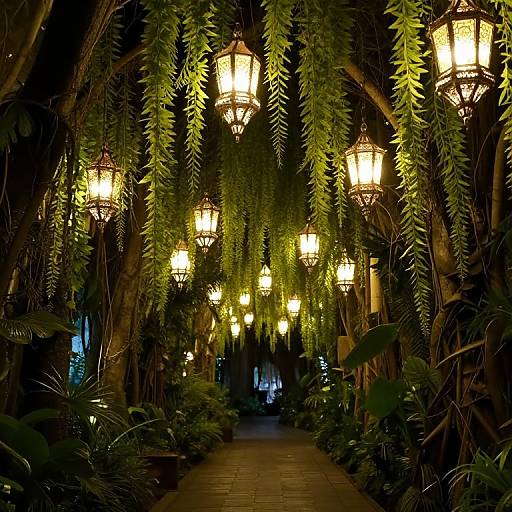 Ethereal Lantern-Lit Cavern Pathway