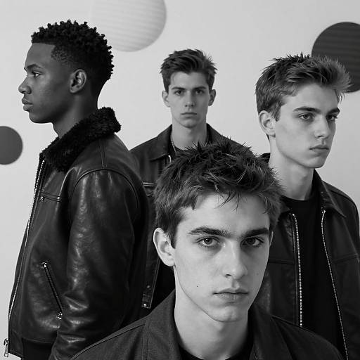 Three Young Men in Monochrome Setting
