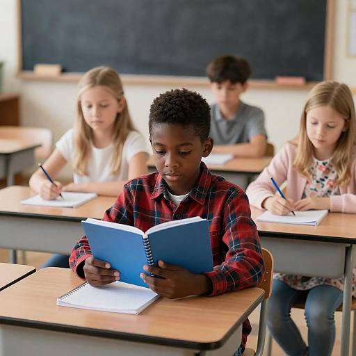 Classroom Scene with Focused Children