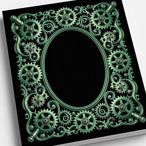 Steampunk Scrollwork Pattern Design Mockup