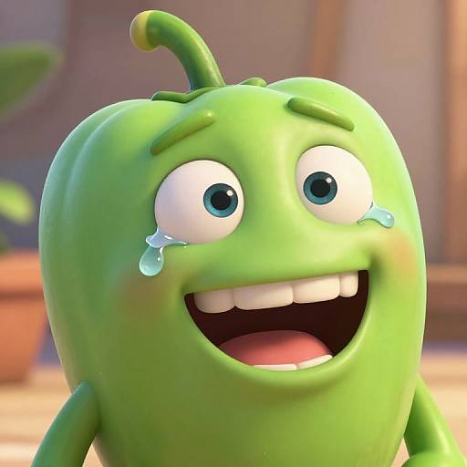 Laughing Green Chili Pepper Mascot