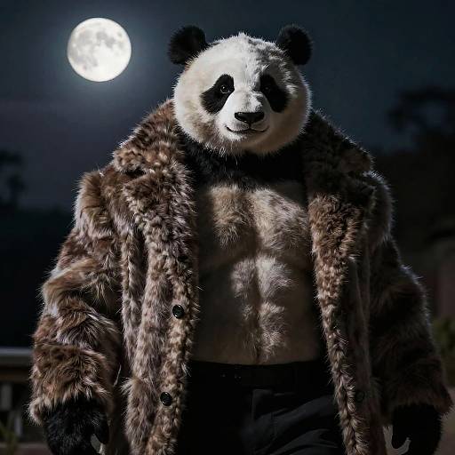 Photorealistic Anthro Panda in Evening Wear