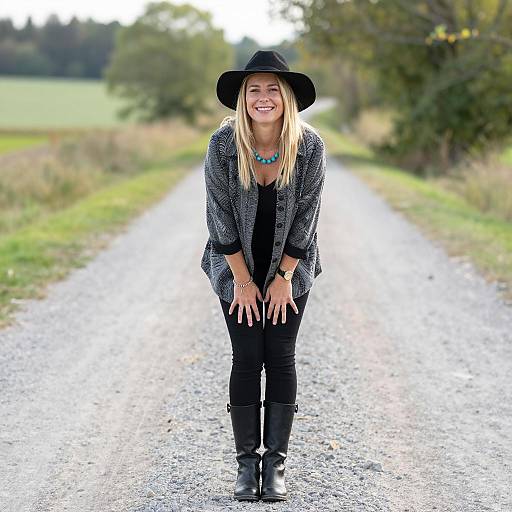 Blonde Woman Outdoors in Fashionable Attire
