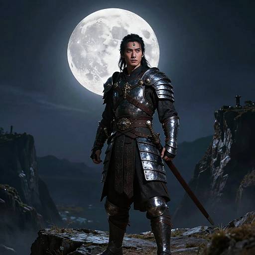 Moonmark Warrior on Cliff