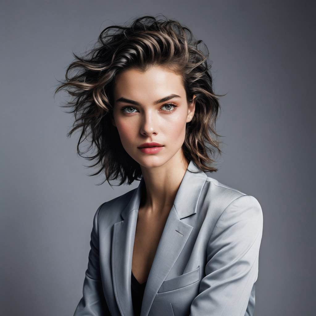 Chic Fashion Model with Tousled Hair