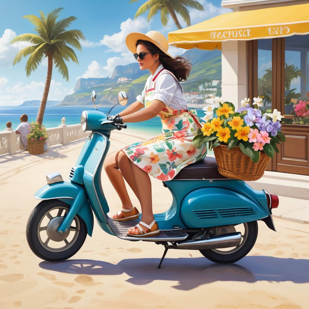 Charming Beachside Moped Adventure