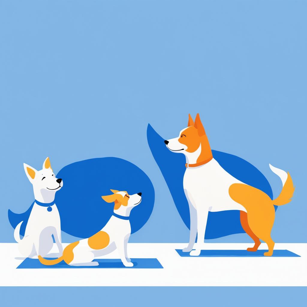 Charming Cartoon Dogs Yoga Illustration