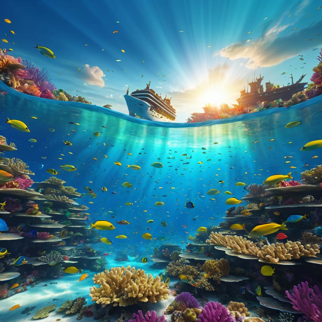 Vivid Underwater Coral Reef Scene