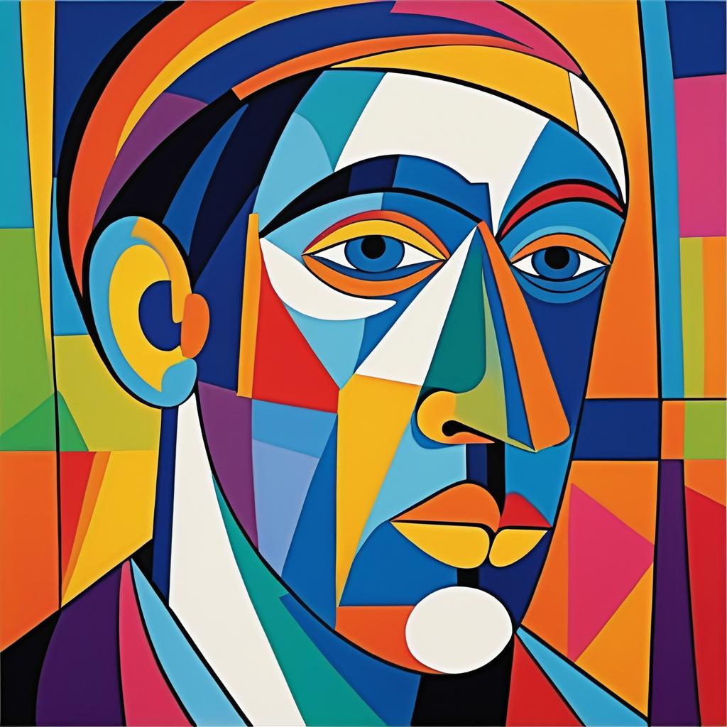 Abstract Man's Face in Picasso Style