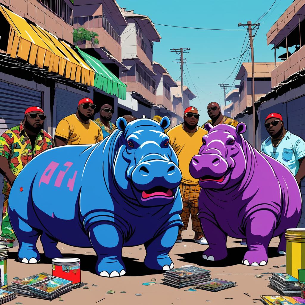 Dramatic Graphic Novel of Hippo Gangsters