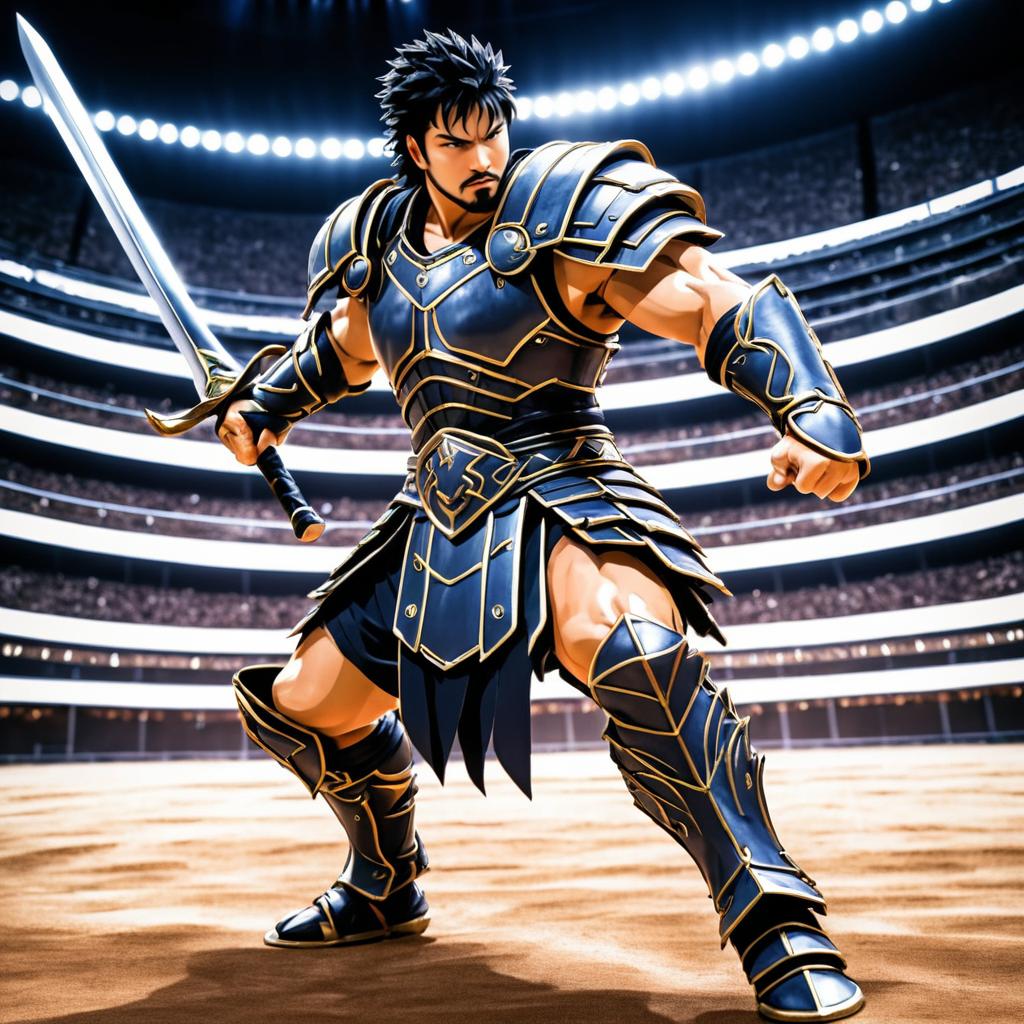 Epic Gladiator Action in Anime Style