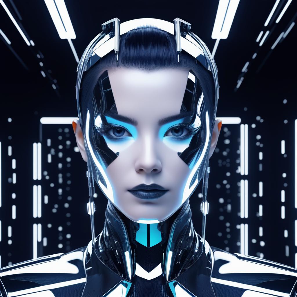 Futuristic Robot Portrait: Cybernetic Aesthetics