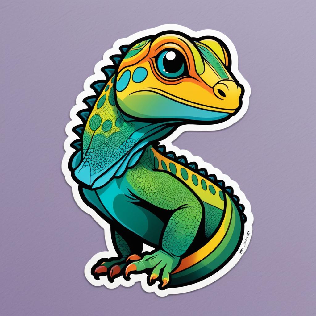 Playful Exotic Pikotix Lizard Sticker