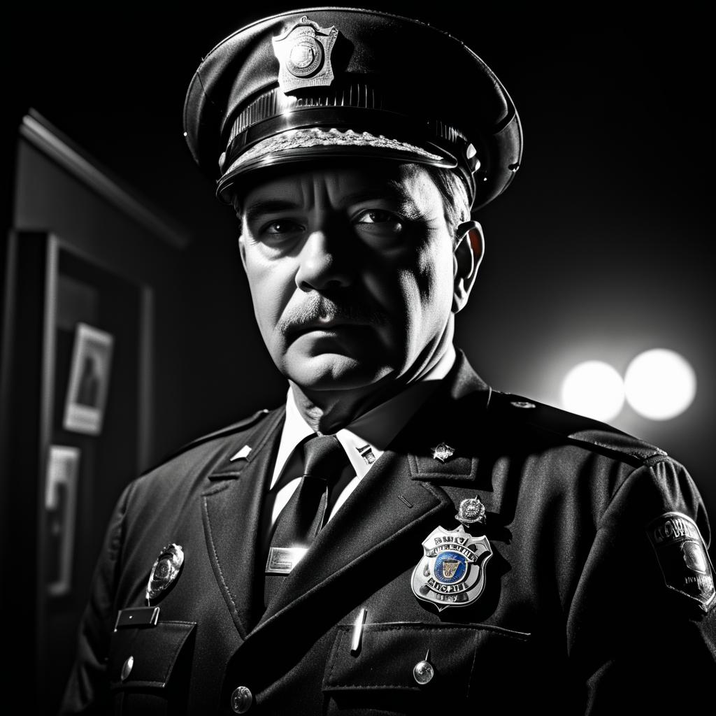 Dramatic Noir Portrait of a Police Chief