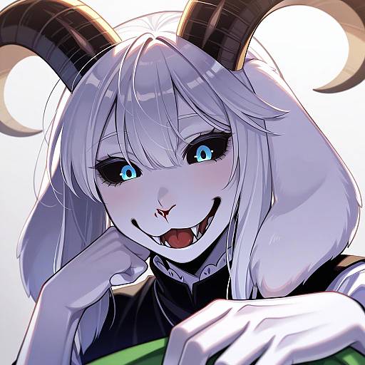 Illustration of Asriel dreemurr, undertale in the style of Nou (nounknown)