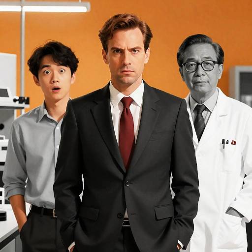 Three Men in Laboratory Setting