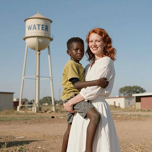 Embracing Friendship in a Sunny Landscape