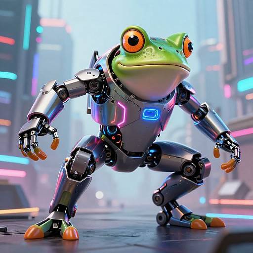 Futuristic Frog Robot Hybrid