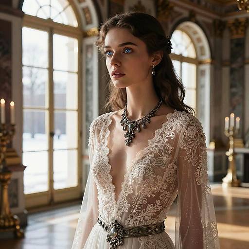 Seductive Elven Princess in Winter Palace