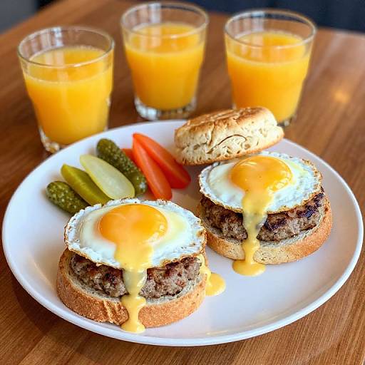 Hearty Breakfast Plate with Eggs and Sausage