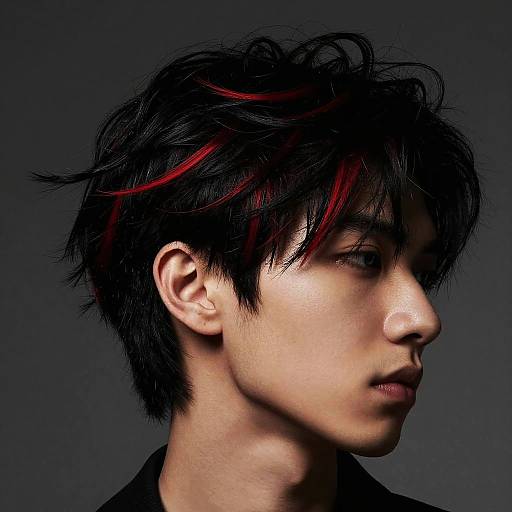 High Fashion Male Portrait with Red Highlights